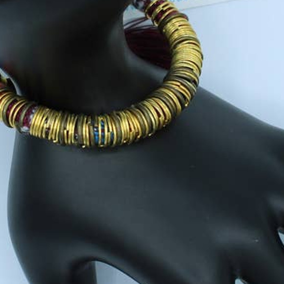 Woven Bracelet, Cocobelle - Zanzibar Multicolor Burgundy Tassel Slide, NEW - Picture 3 of 5